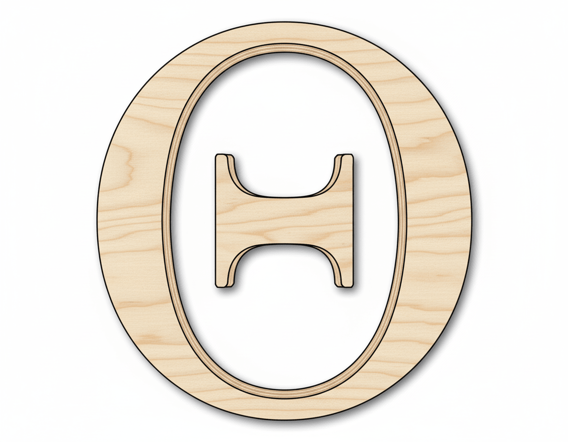 Unfinished Wood Theta Silhouette - Craft - up to 46" DIY - NameSigns.com