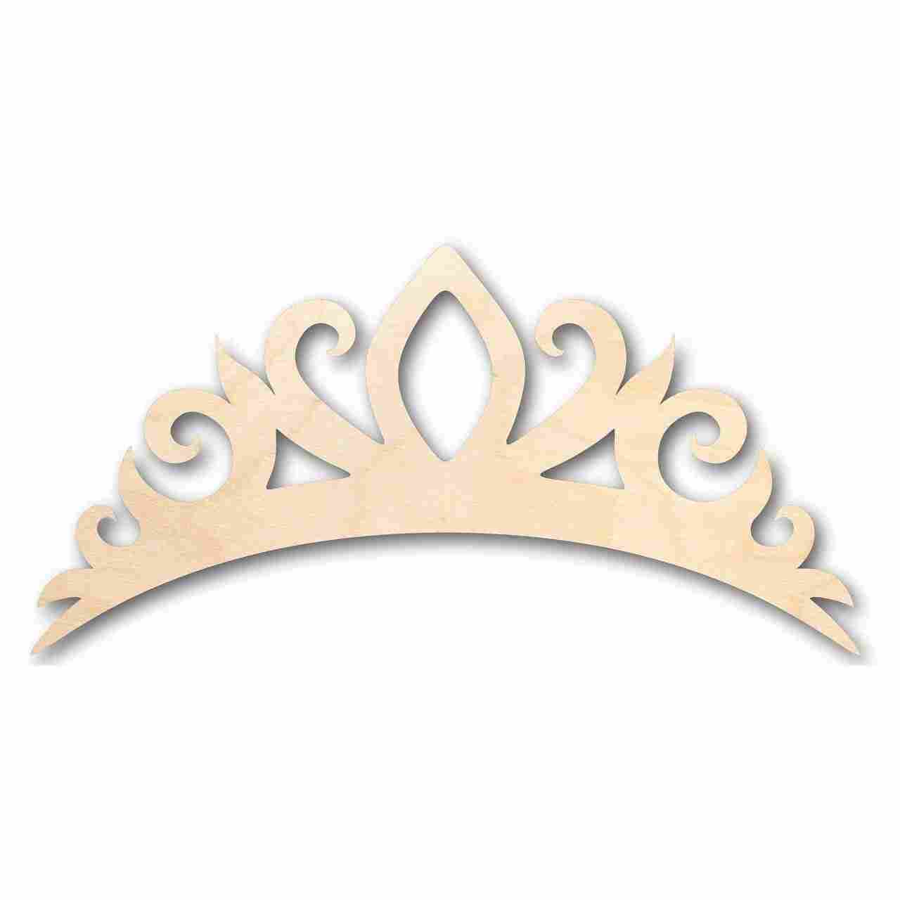 Unfinished Wood Tiara Crown Shape - Royalty - Craft - up to 46" DIY - NameSigns.com