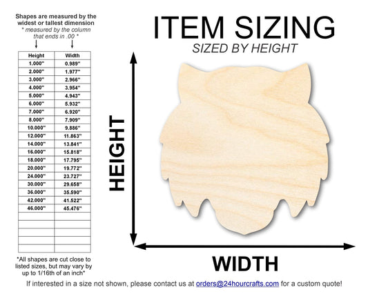 Unfinished Wood Tiger Mascot Shape | DIY Craft Cutout | up to 46" DIY - NameSigns.com