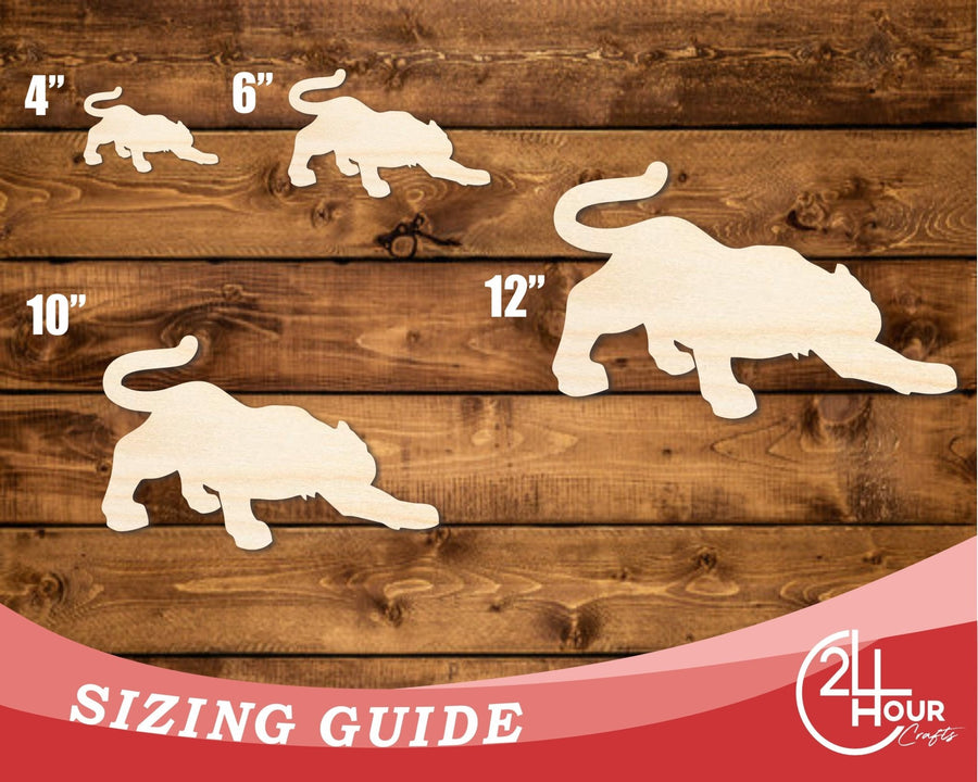 Unfinished Wood Tiger Mascot Shape | DIY Craft Cutout | up to 46" DIY - NameSigns.com