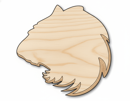 Unfinished Wood Tiger Mascot Shape | DIY Craft Cutout | up to 46" DIY - NameSigns.com