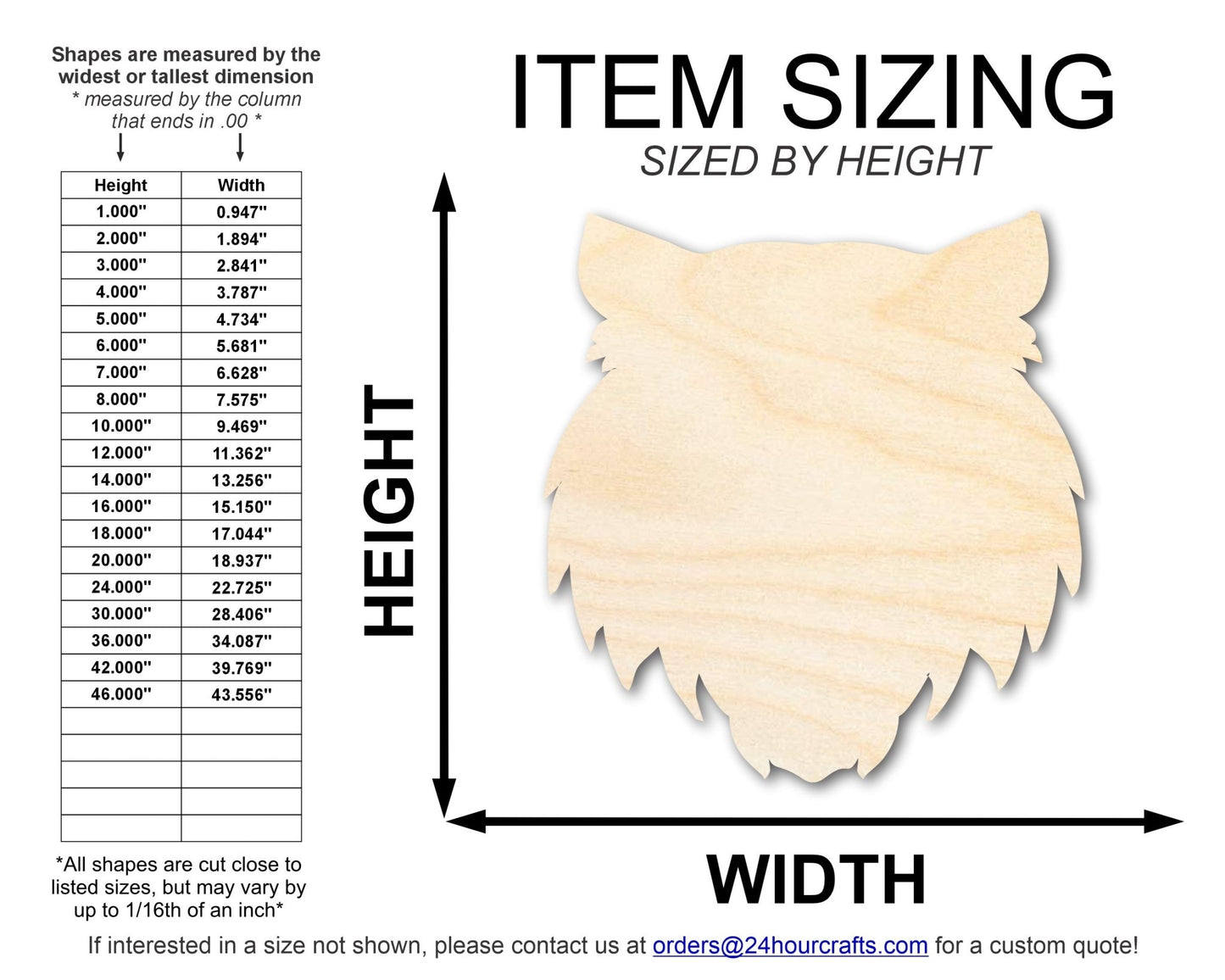 Unfinished Wood Tiger Mascot Shape | DIY Craft Cutout | up to 46" DIY - NameSigns.com