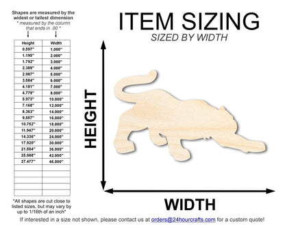 Unfinished Wood Tiger Mascot Shape | DIY Craft Cutout | up to 46" DIY - NameSigns.com