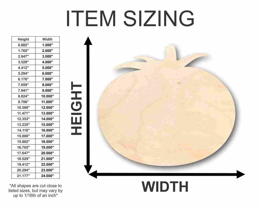 Unfinished Wood Tomato Shape - Garden - Food - Craft - up to 46" DIY - NameSigns.com