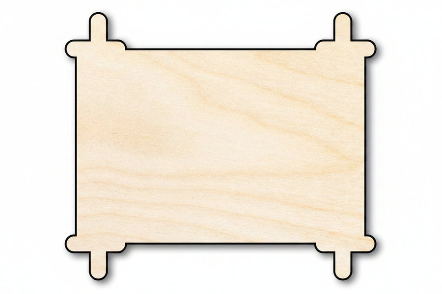 Unfinished Wood Torah Scroll Shape | DIY Craft Cutout | up to 46" DIY - NameSigns.com