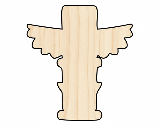Unfinished Wood Totem – Customizable Native American Shape Cutout | Baltic Birch Wood Craft - NameSigns.com