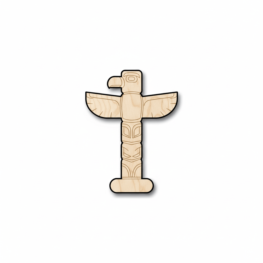 Unfinished Wood Totem Pole - Baltic Birch Plywood Wooden Craft Shapes for DIY Projects - NameSigns.com