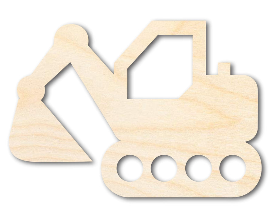 Unfinished Wood Toy Excavator Shape | Construction Vehicle Craft Cutout | up to 46" DIY - NameSigns.com