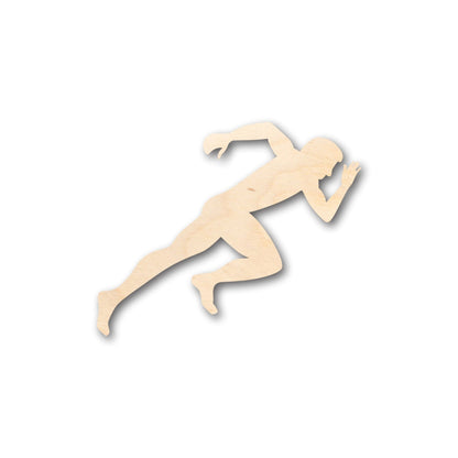Unfinished Wood Track Sprinter Shape - Craft - up to 46" DIY - NameSigns.com