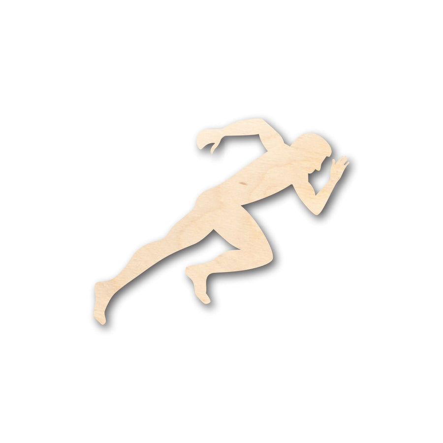 Unfinished Wood Track Sprinter Shape - Craft - up to 46" DIY - NameSigns.com
