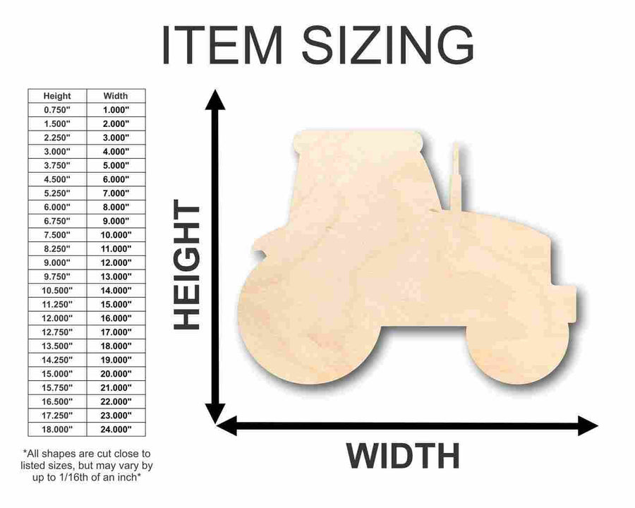 Unfinished Wood Tractor Shape - Farm - Craft - up to 46" DIY - NameSigns.com