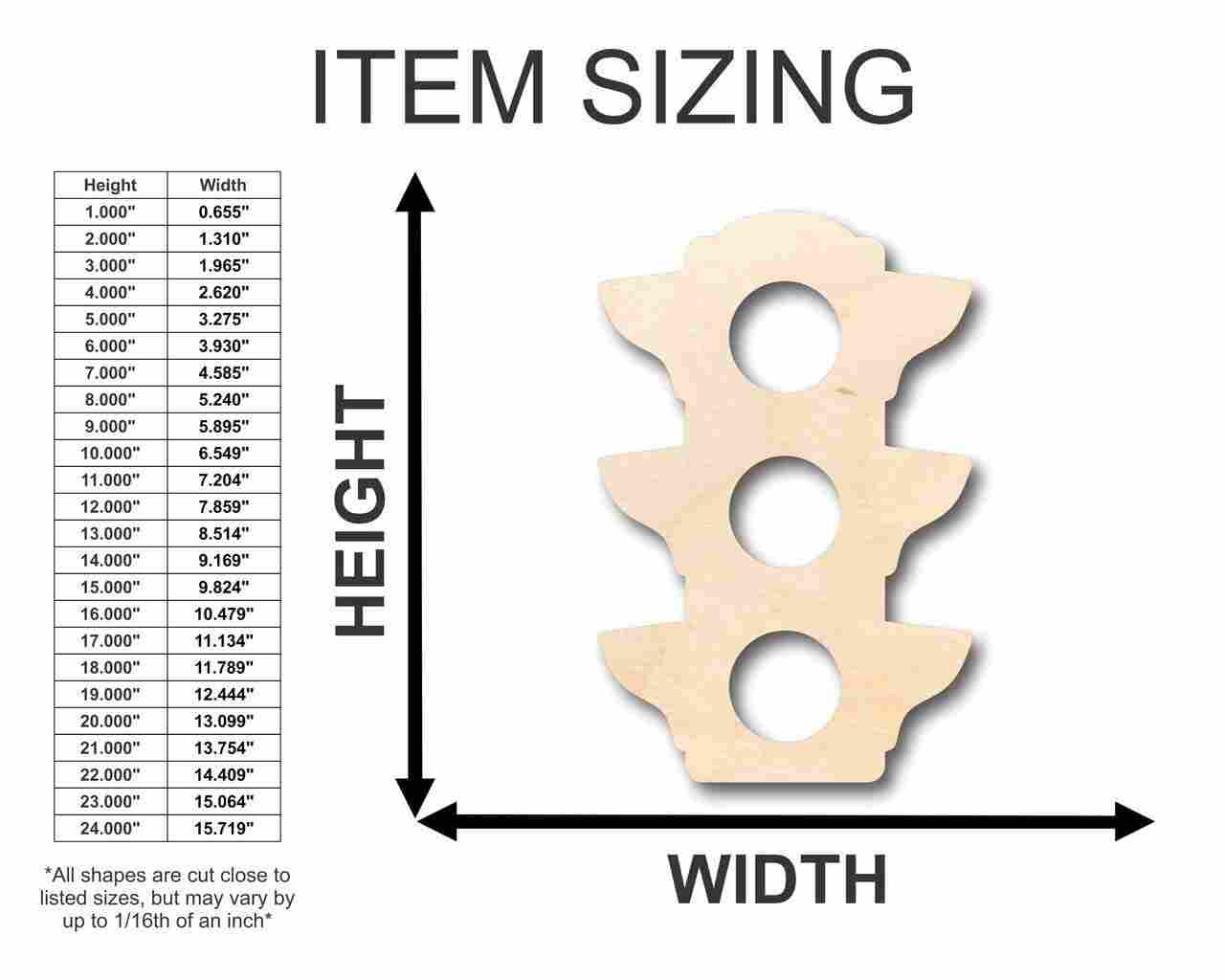 Unfinished Wood Traffic Light Shape - Craft - up to 46" DIY - NameSigns.com