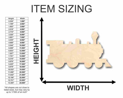 Unfinished Wood Train Shape - Craft - up to 46" DIY - NameSigns.com