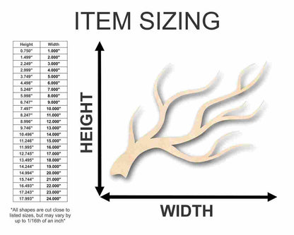 Unfinished Wood Tree Branch Shape - Fall - Winter - Craft - up to 46" DIY - NameSigns.com