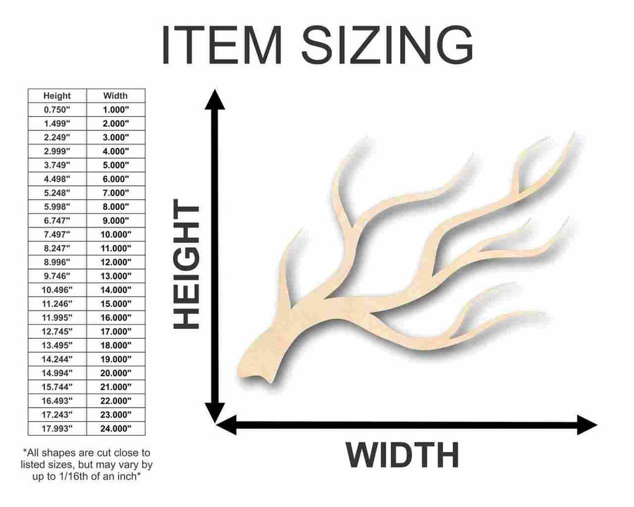 Unfinished Wood Tree Branch Shape - Fall - Winter - Craft - up to 46" DIY - NameSigns.com