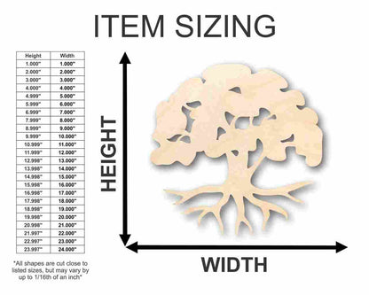 Unfinished Wood Tree of Life Shape - Nature - Trees - Craft - up to 46" DIY - NameSigns.com