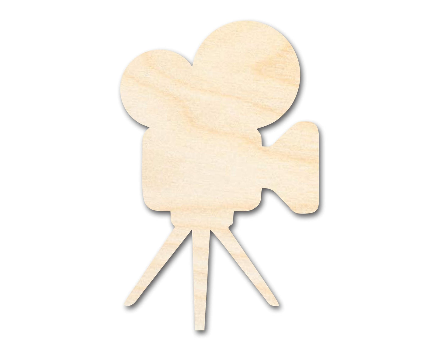 Unfinished Wood Tripod Film Camera Shape | DIY Craft Cutout | up to 46" DIY - NameSigns.com