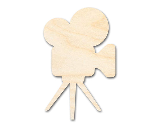 Unfinished Wood Tripod Film Camera Shape | DIY Craft Cutout | up to 46" DIY - NameSigns.com