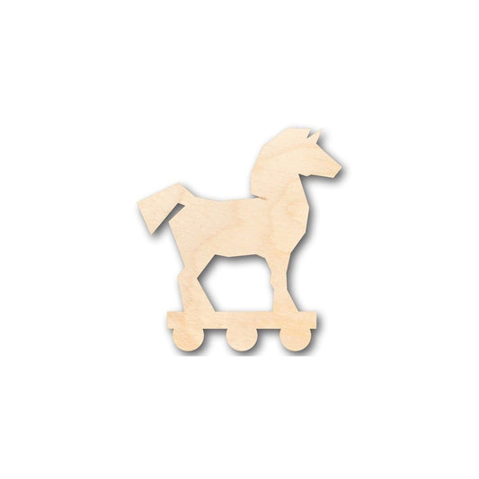 Unfinished Wood Trojan Horse Shape - Toy - Greek History - Craft - up to 46" DIY - NameSigns.com