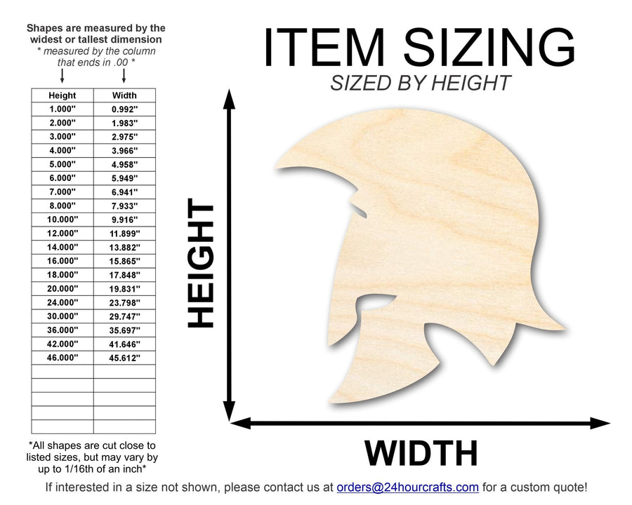 Unfinished Wood Trojan Mascot Shape | DIY Craft Cutout | up to 46" DIY - NameSigns.com