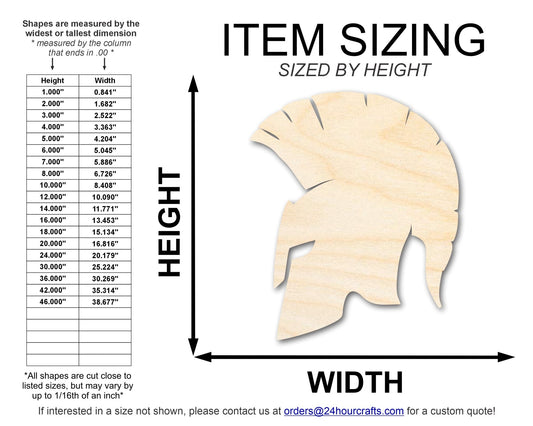 Unfinished Wood Trojan Mascot Shape | DIY Craft Cutout | up to 46" DIY - NameSigns.com