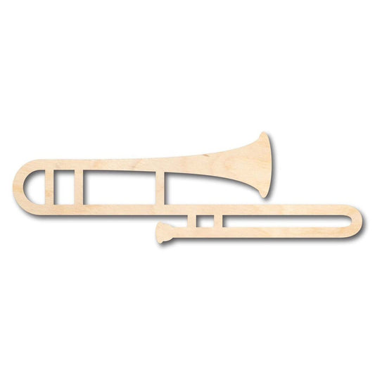 Unfinished Wood Trombone Shape - Music - Craft - up to 46" DIY - NameSigns.com