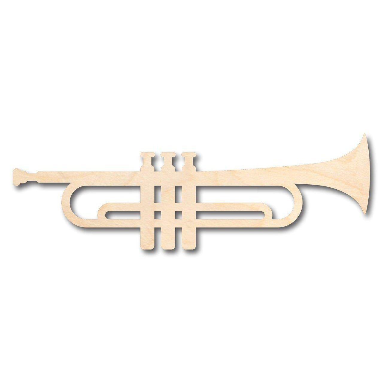 Unfinished Wood Trumpet Shape - Music - Craft - up to 46" DIY - NameSigns.com