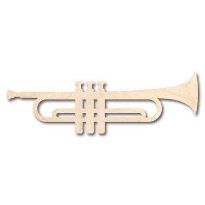 Unfinished Wood Trumpet Shape - Music - Craft - up to 46" DIY - NameSigns.com