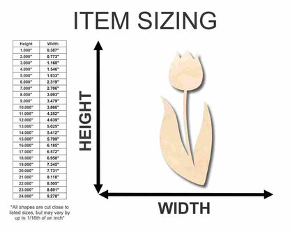 Unfinished Wood Tulip Shape - Spring - Flower - Craft - up to 46" DIY - NameSigns.com