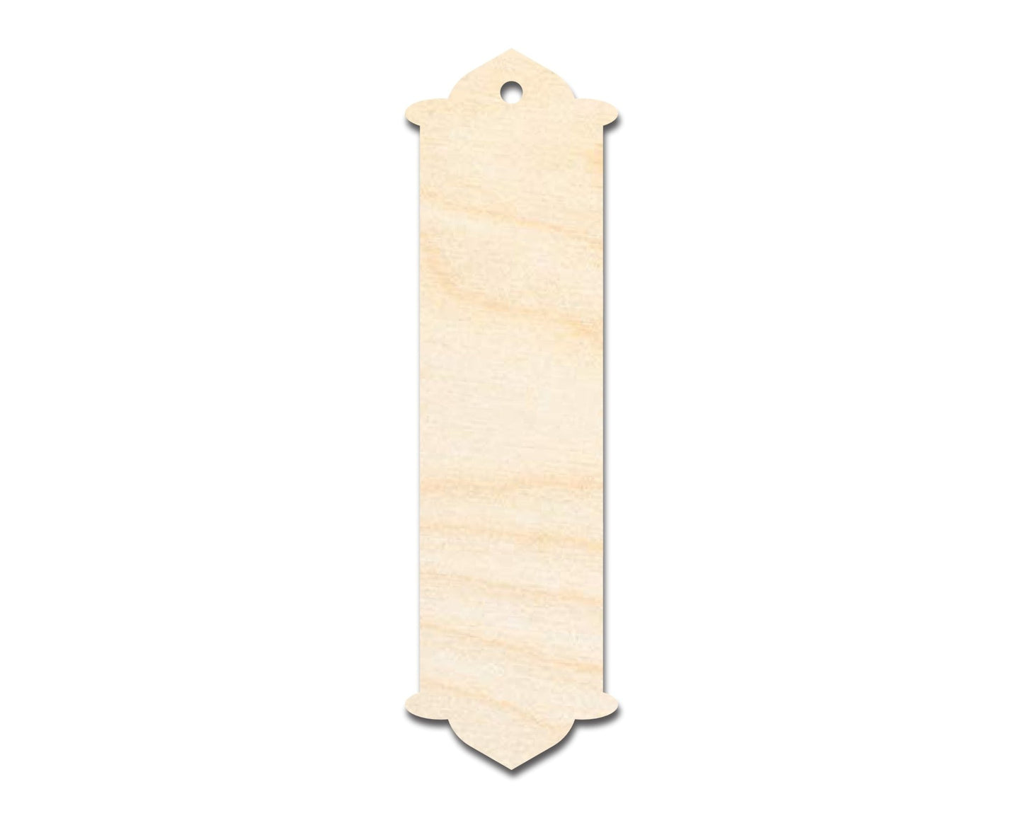 Unfinished Wood Twin Peak Bookmark Shape | DIY Craft Cutout | up to 12" DIY - NameSigns.com