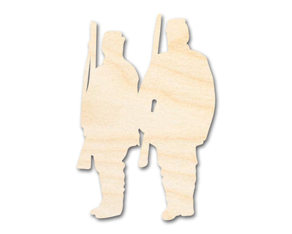 Unfinished Wood Two Soldiers Shape | DIY Craft Cutout | up to 46" DIY - NameSigns.com