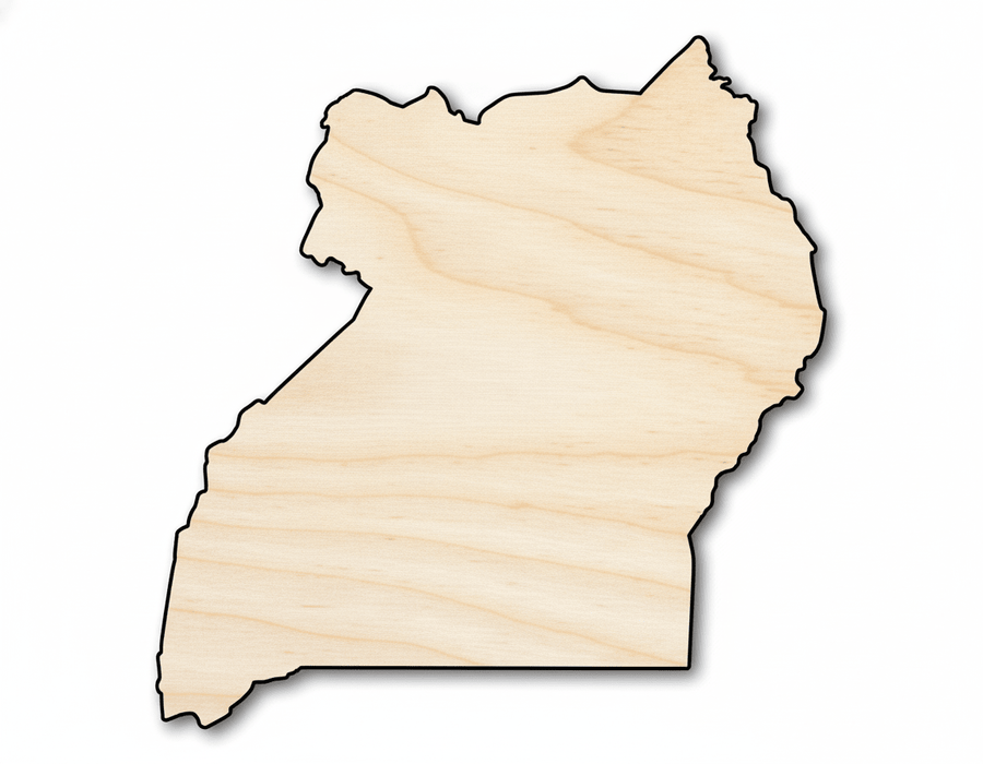 Unfinished Wood Uganda Country Shape - East Africa Craft - up to 46" DIY - NameSigns.com