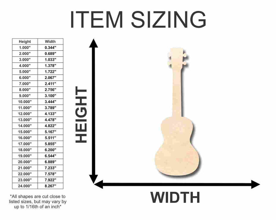 Unfinished Wood Ukulele Shape - Music - Hawaii - Craft - up to 46" DIY - NameSigns.com
