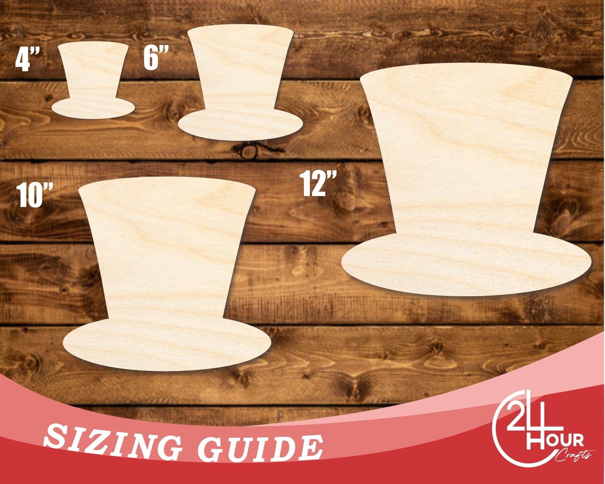 Unfinished Wood Uncle Sam Hat Shape | DIY Craft Cutout | up to 46" DIY - NameSigns.com