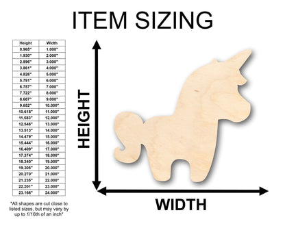 Unfinished Wood Unicorn Shape - Craft - up to 46" DIY - NameSigns.com