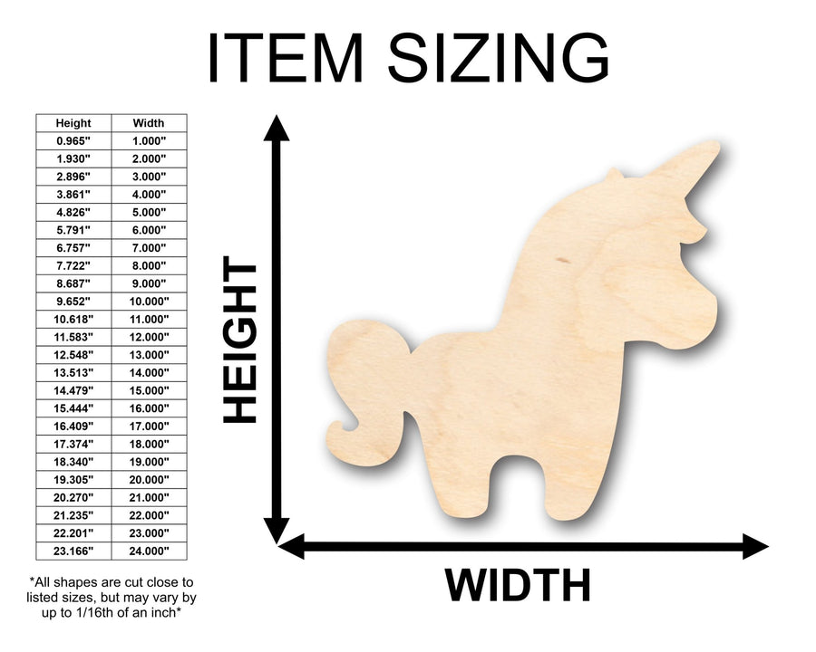 Unfinished Wood Unicorn Shape - Craft - up to 46" DIY - NameSigns.com