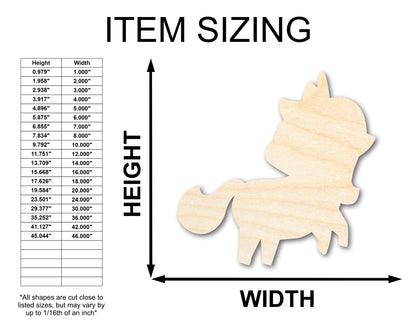 Unfinished Wood Unicorn Shape - Craft - up to 46" DIY - NameSigns.com