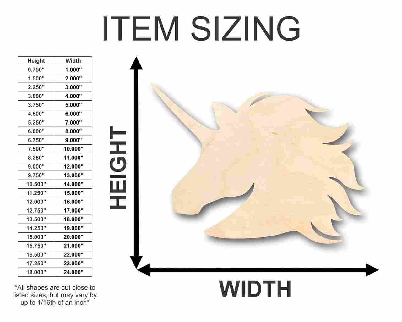 Unfinished Wood Unicorn Shape - Mythical - Beast - Craft - up to 46" DIY - NameSigns.com