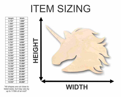Unfinished Wood Unicorn Shape - Mythical - Beast - Craft - up to 46" DIY - NameSigns.com