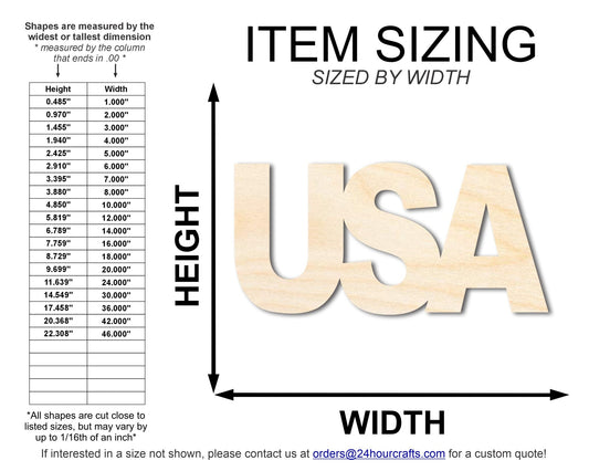 Unfinished Wood USA Cutout | DIY Craft Cutout | up to 46" DIY - NameSigns.com