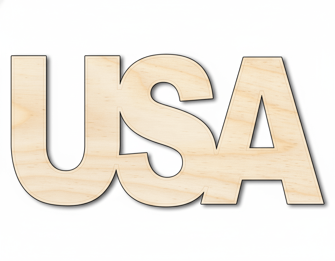 Unfinished Wood USA Cutout | DIY Craft Cutout | up to 46" DIY - NameSigns.com
