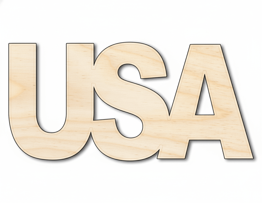 Unfinished Wood USA Cutout | DIY Craft Cutout | up to 46" DIY - NameSigns.com