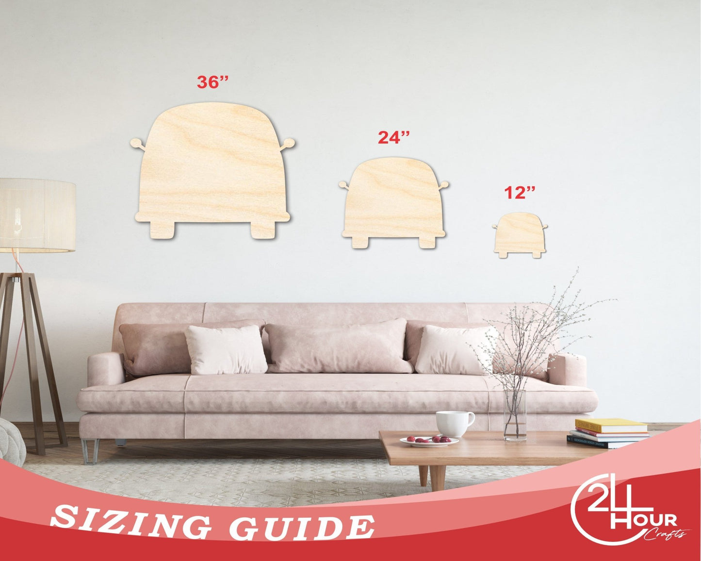 Unfinished Wood Van Shape - Craft - up to 46" - NameSigns.com