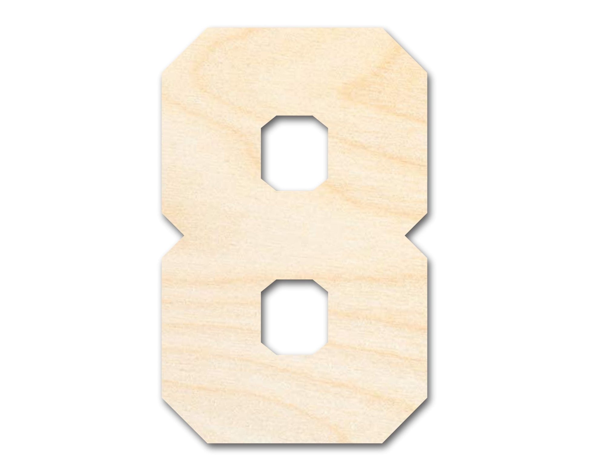 Unfinished Wood Varisty Number Eight Shape | DIY Craft Cutout | up to 46" DIY - NameSigns.com