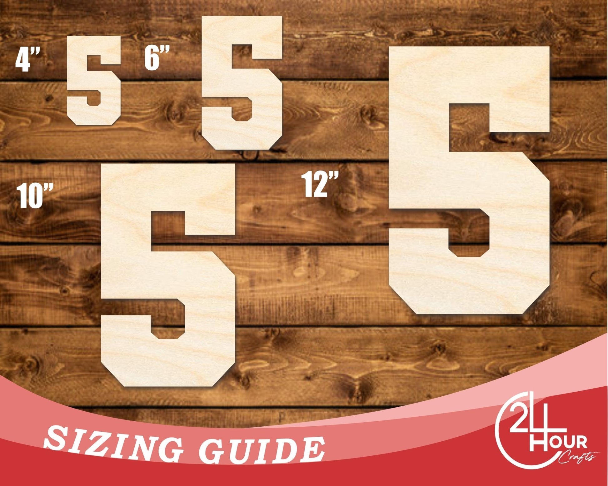 Unfinished Wood Varisty Number Five Shape | DIY Craft Cutout | up to 46" DIY - NameSigns.com