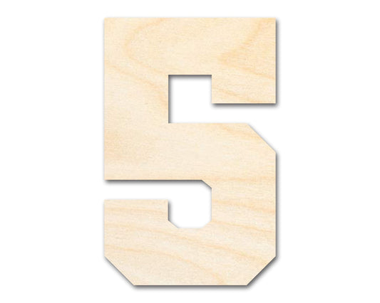Unfinished Wood Varisty Number Five Shape | DIY Craft Cutout | up to 46" DIY - NameSigns.com