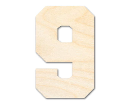 Unfinished Wood Varisty Number Nine Shape | DIY Craft Cutout | up to 46" DIY - NameSigns.com