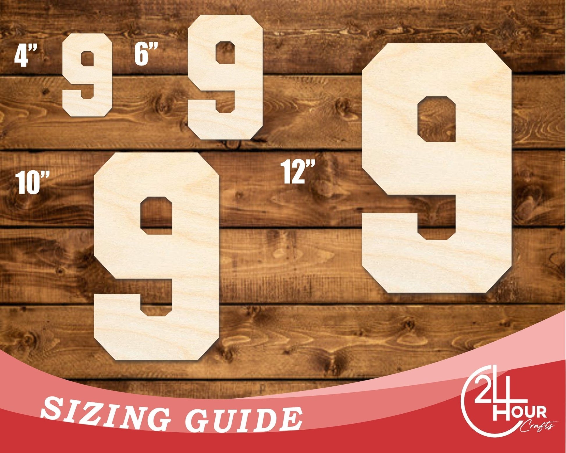Unfinished Wood Varisty Number Nine Shape | DIY Craft Cutout | up to 46" DIY - NameSigns.com