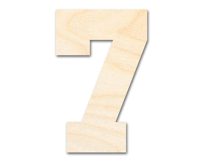 Unfinished Wood Varisty Number Seven Shape | DIY Craft Cutout | up to 46" DIY - NameSigns.com