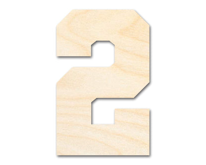 Unfinished Wood Varisty Number Two Shape | DIY Craft Cutout | up to 46" DIY - NameSigns.com
